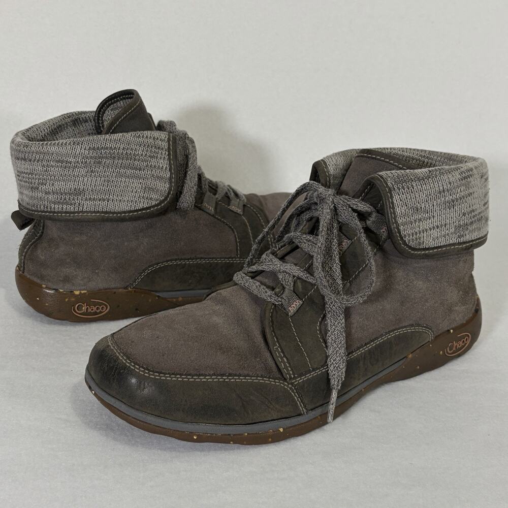 Chaco Barbary Castlerock Womens 9 Gray Waterproof Hiking Suede Ankle Boots